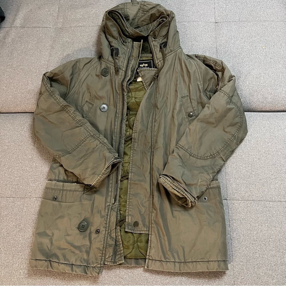 Monkey time United arrows vintage military jacket dark green Japan S
